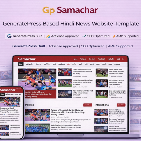 Gp Samachar -Professional News Website Template (GeneratePress)