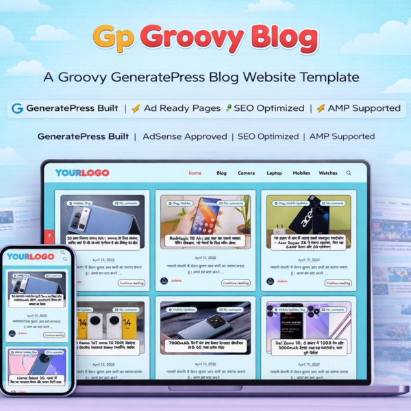 GroovyBlog Pro – Stylish Blog Template (GeneratePress)