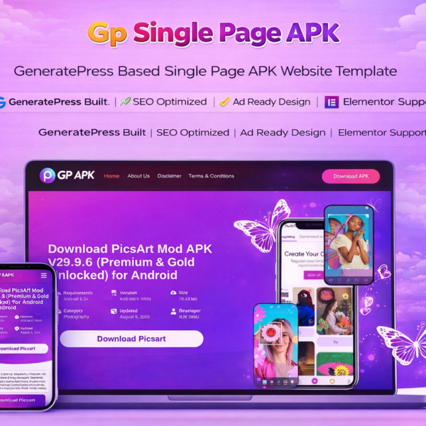 GP Single Page APK – Single Page App Landing Template (Elementor