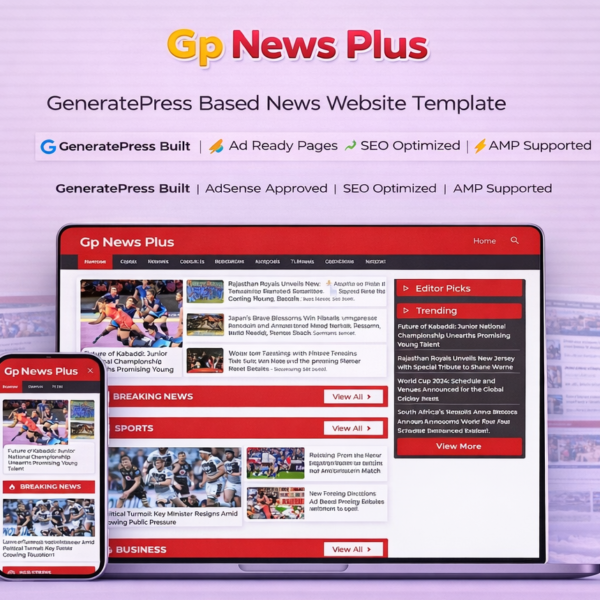 Gp News Plus - News Website Template For Generatepress