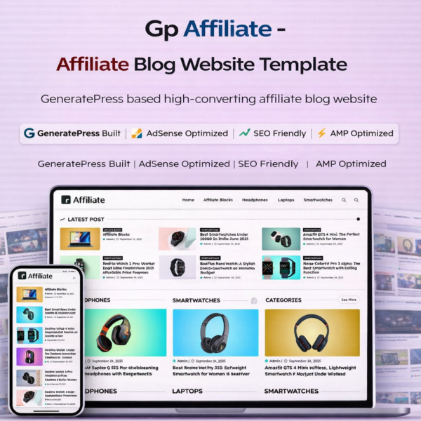 Gp Affiliate - Affiliate Blog Website Template For Generatepress