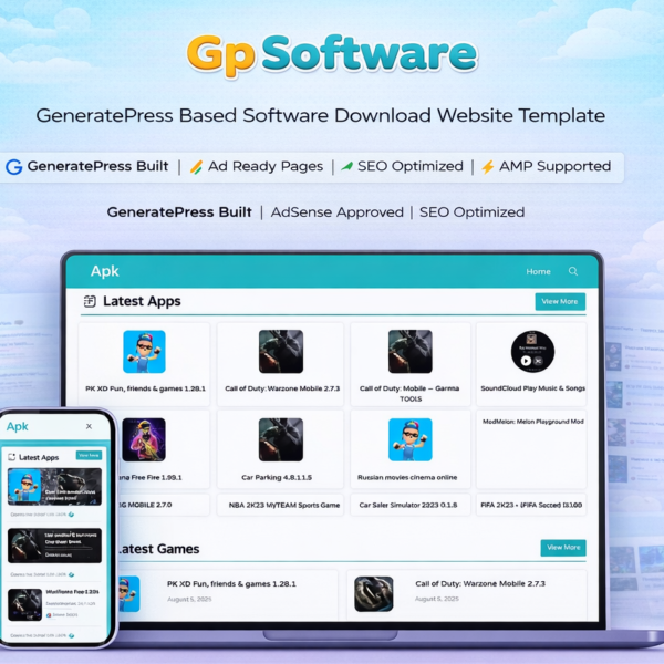 Gp Software - Software & Tools Website Template (GeneratePress)