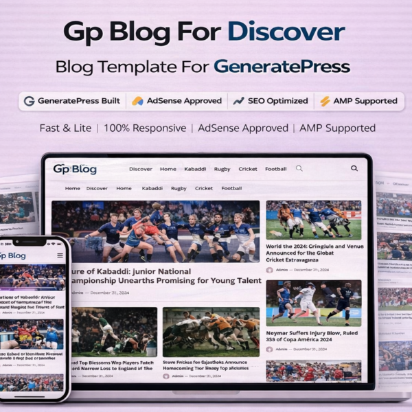 GPDiscover – Google Discover Blog Template (GeneratePress)