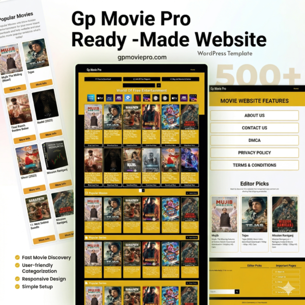 GP Movie Pro – Movie Info & Streaming Website Template (GeneratePress)